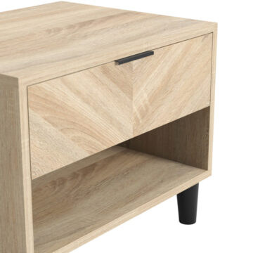 Bergen Chevron 1 Drawer Bedside Cabinet
