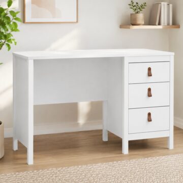 Seville White 3 Drawer Desk