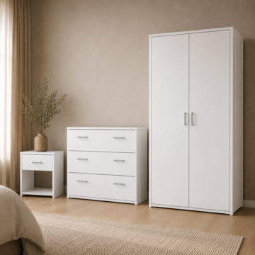 Space 3 Piece Bedroom Set | White