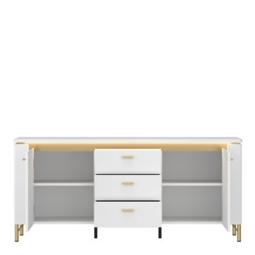Cicero White 2 Door 3 Drawer TV Cabinet 155cm