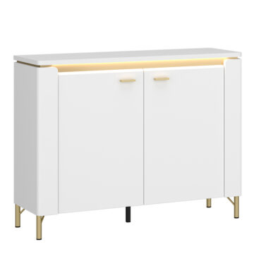 Cicero Alpine White Gloss 2 Door Sideboard