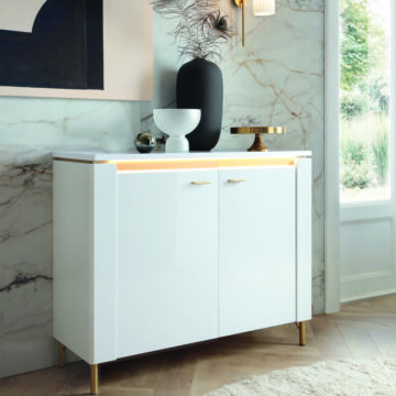 Cicero Sideboard 2 Door in Alpine White/White Gloss