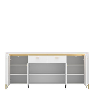 Cicero Alpine White Gloss 4 Door 2 Drawer Sideboard