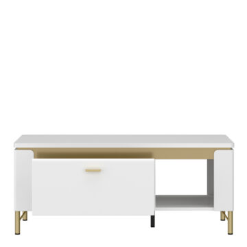 Cicero Coffee Table 1 Drawer in Alpine White/White Gloss