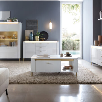 Cicero Coffee Table 1 Drawer in Alpine White/White Gloss