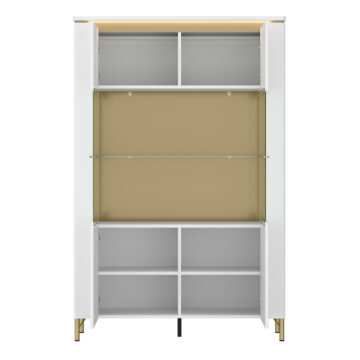 Cicero Alpine White Gloss 2 Door Display Cabinet