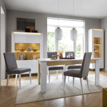 Cicero Alpine White Gloss 2 Door Display Cabinet