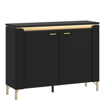 Talos Sideboard 2 Door in Black Matt/Gold | Assembly Required