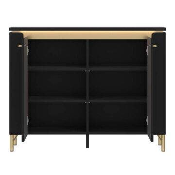 Talos Matt Black 2 Door Sideboard | Gold
