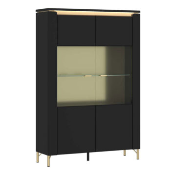 Talos Matt Black 2 Door Display Cabinet