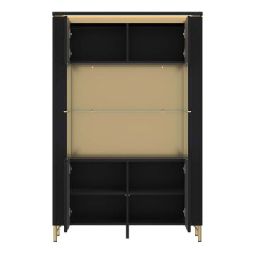 Talos Matt Black 2 Door Display Cabinet