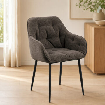 Anvil Taupe Dining Chair | Armrests