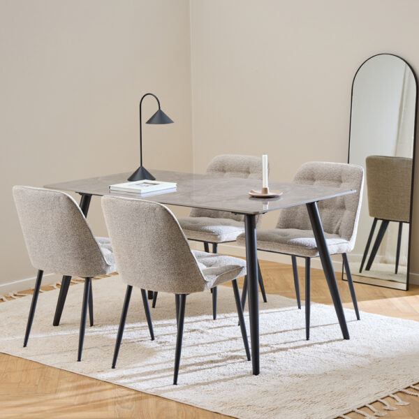 Anvil Dining Chair in Monza Beige. | Assembly Required