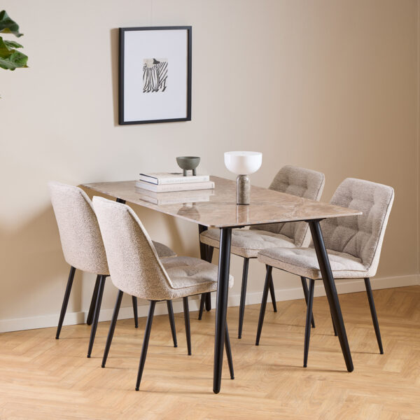 Anvil Dining Chair in Monza Beige. | Assembly Required