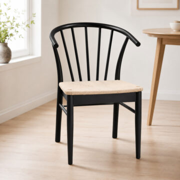 Cassandra Pair of Black Dining Chairs | Armrests