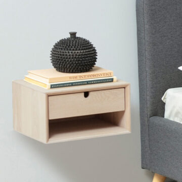 Century 1 Drawer Wall Mounted Bedside Table | Oak Finish