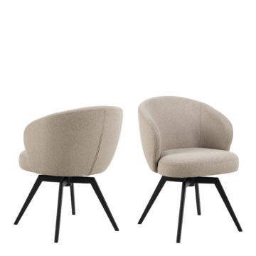 Darlene Beige Dining Chair | Armrest | Swivel