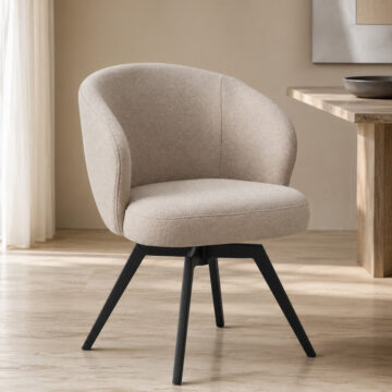 Darlene Beige Dining Chair | Armrest | Swivel