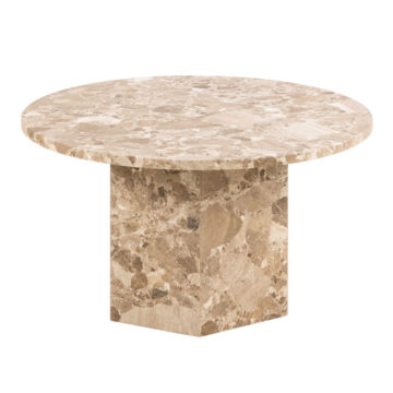 Naxos Round Coffee Table in Brown Marble