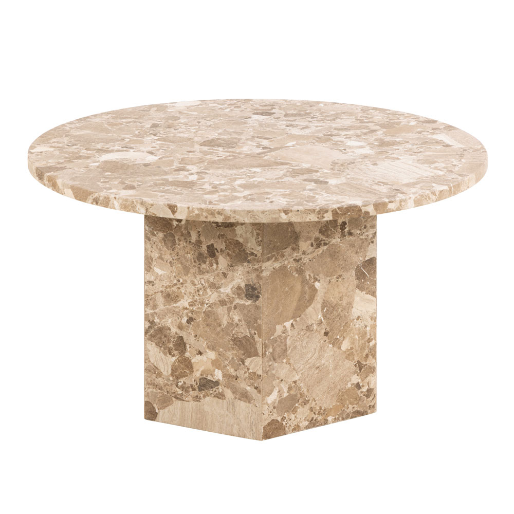 Naxos Round Coffee Table in Brown Marble