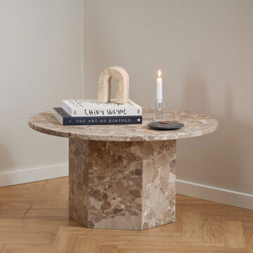 Naxos Round Coffee Table in Brown Marble