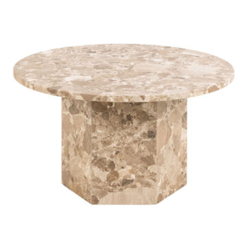 Naxos Round Coffee Table in Brown Marble