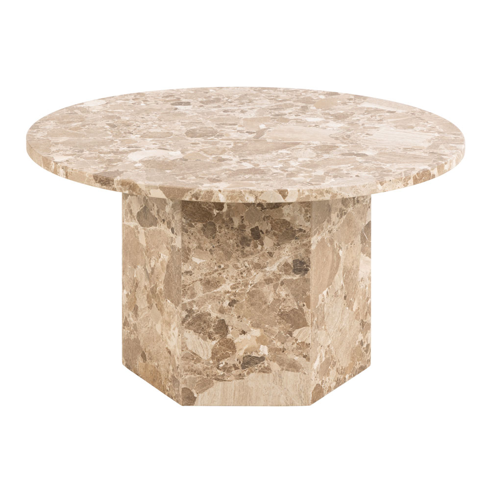 Naxos Round Coffee Table in Brown Marble