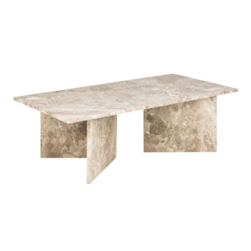 Morgan Brown Marble Rectangular Coffee Table