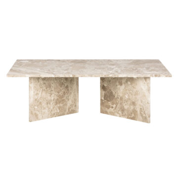 Morgan Brown Marble Rectangular Coffee Table