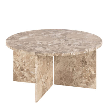 Morgan Brown Marble Round Coffee Table