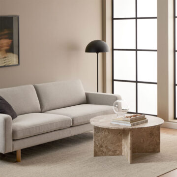 Morgan Brown Marble Round Coffee Table