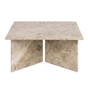 Morgan Brown Marble Square Coffee Table
