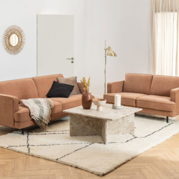 Morgan Brown Marble Square Coffee Table