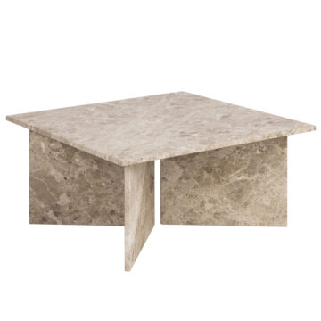 Morgan Brown Marble Square Coffee Table