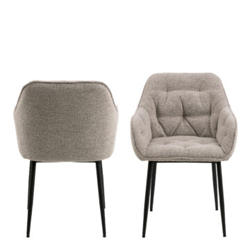 Anvil Dining Chair with Armrest in Monza Beige.
