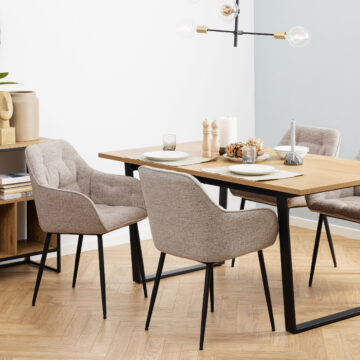 Anvil Monza Beige Dining Chair | Armrests