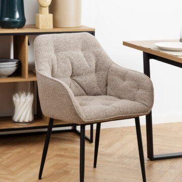 Anvil Monza Beige Dining Chair | Armrests