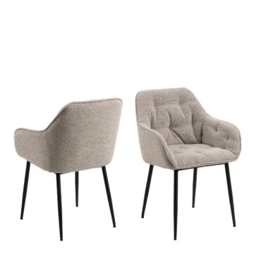 Anvil Dining Chair with Armrest in Monza Beige.