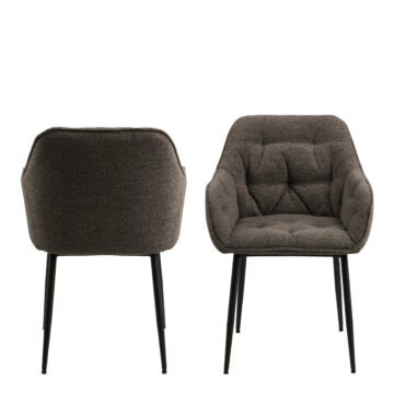 Anvil Dining Chair with Armrest in Taupe.