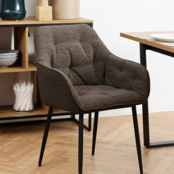Anvil Taupe Dining Chair | Armrests