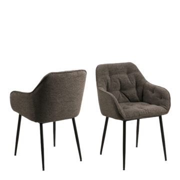 Anvil Dining Chair with Armrest in Taupe.