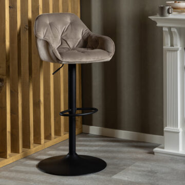 Anvil Pair of Beige Swivel Bar Stools with Height Adjustable Function
