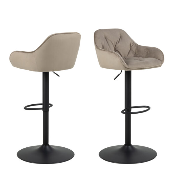 Anvil Swivel Bar Stool with Height Adjustable Function in Beige.