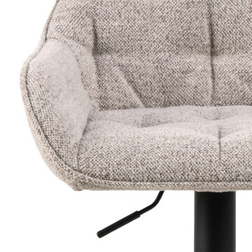 Anvil Pair of Monza Beige Swivel Bar Stools with Height Adjustable Function