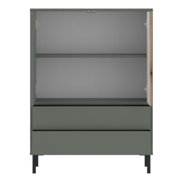 Ayr Sideboard 2 Door 2 Drawer in Green/Oak