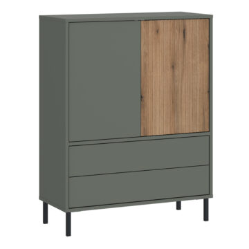 Ayr Sideboard 2 Door 2 Drawer in Green/Oak