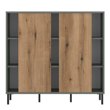Ayr Sideboard 2 Door in Green/Oak