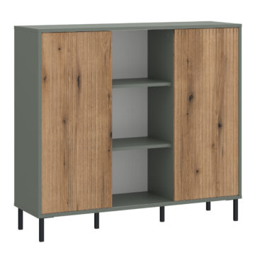 Ayr Sideboard 2 Door in Green/Oak