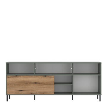 Ayr TV Cabinet 1 Door 73cm High in Green/Oak