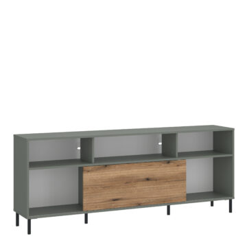 Ayr TV Cabinet 1 Door 73cm High in Green/Oak